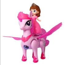 Boneca Infantil Unicórnio Princesa Com Som E Luz