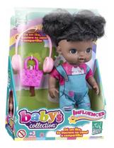 Boneca Influenciadora Negra Baby's Collection Super Toys