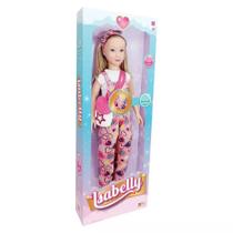 Boneca Isabelly Fashion 80cm Macacão Estampado com Som e Acessório - Brink Model