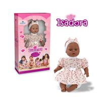 Boneca Isadora Negra Bebê com Tiara Brinquedo Menina - Adijomar Brinquedos