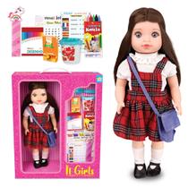 Boneca IT Girl Grande Acessórios Estudante Escolar Infantil