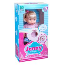 Boneca jenny c/cabelo fala e ensina inglês 32cm super toys
