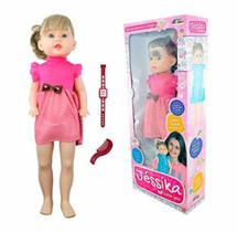 Boneca Jessika Love you Acompanha Pente e Relógio - Ideal para Presentear Meninas, Bonecas Amigas da criançada - Rondon Brinquedos