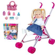 Boneca Judy Brinquedo Escolinha Colorir Carrinho + Bolsinha
