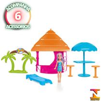 Boneca Judy Brinquedo Infantil Cabana de Praia C/ Acessorios