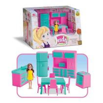 Boneca judy coleção brinquedo mini cozinha 9pc 0405