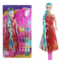 Boneca Julia Troca Calçado com Pente e Espelho Kit Beleza Infantil 19 Peças Boneca Julia Troca Calçado com Pente e Espelho Kit Beleza Infantil 19 Peças