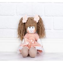 Boneca juliana 12cm vestido liso com lese