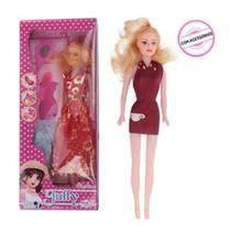 Boneca Jully Fashion Com Vestido Extra