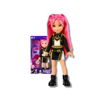 Boneca K-Pop Trix Gold Sora Cabelo Rosa 36cm