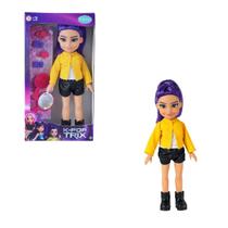 Boneca K-Pop Trix Lumi Roxo 37cm Brinquedo Infantil Fashion Estilo Kpop com Acessórios