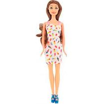 Boneca Kaibibi Cabelo Castanho Vestido com Sorvete BLD347 - Kaibibi
