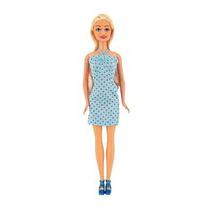 Boneca Kaibibi Loira Vestido Azul com Bolinha BLD347 - Kaibibi