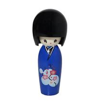 Boneca Kokeshi Aiko Azul 14,0 cm Boneca Kokeshi Aiko Azul 14,0 cm