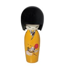 Boneca Kokeshi Sayuri Laranja 14,0 cm Boneca Kokeshi Sayuri Laranja 14,0 cm