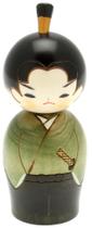 Boneca Kokeshi Usaburo Hiro The Junior Samurai em madeira feita à mão Boneca Kokeshi Usaburo Hiro The Junior Samurai em madeira feita à mão
