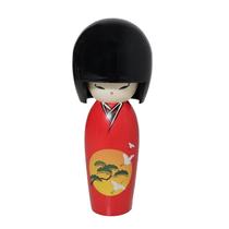 Boneca Kokeshi Yoko Vermelha 14,0 cm Boneca Kokeshi Yoko Vermelha 14,0 cm