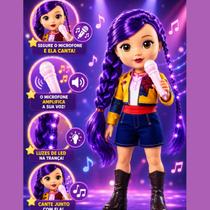 Boneca Kpop Musical Grande Fashion Rock com Cabelo Luminoso e Guitarra Infantil Boneca Kpop Musical Grande Fashion Rock com Cabelo Luminoso e Guitarra Infantil