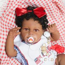 Boneca KSBD 18" Bebê Reborn Afro-Americana Realista
