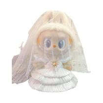 Boneca Labubu De 38cm Com Fantasia Fofa Vestido De Casamento Roupas Decorativas Pequenas Para