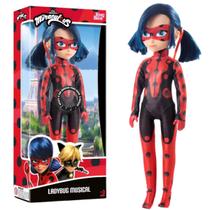 Boneca LADYBUG 45cm Musical Original Articulada Em Vinil Miraculous Lady Bug Com Som Novabrink