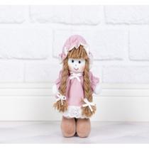 Boneca laura 12 cm vestido com lese