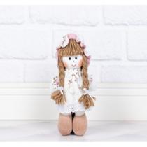 Boneca laura 12 cm vestido floral