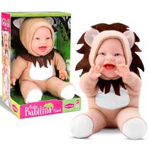 Boneca Leão Baby Cabeça e Mãos Vinil e Corpo Pelúcia Bambola