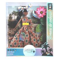 Boneca Leticia Classica - Boneca de Colecao - Vestido Estampado TERRACO