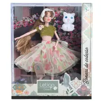 Boneca Leticia Classica - Boneca de Colecao - Vestido verde TERRACO