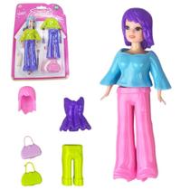 Boneca Linda Bell Troca Roupa / Calca Plastico Bolsa 6 Pecas Boneca Linda Bell Troca Roupa / Calca Plastico Bolsa 6 Pecas