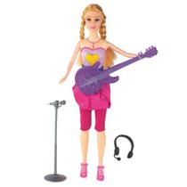 Boneca Linda Braskit Pop Star Com Luzes E Música Rosa