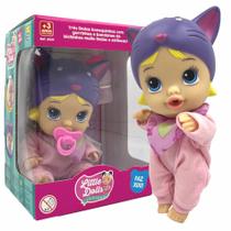 Boneca Little Dolls Soninho Bebê Faz Xixi Bonequinha Brinquedo DiverToys Gato