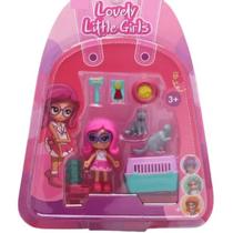 Boneca Little GIRLS Super PET SHOP Multikids BR2268 Cabelo Rosa