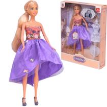 Boneca Loira Coleção Desfile De Moda Vestido Roxo - Castela Boneca Loira Coleção Desfile De Moda Vestido Roxo - Castela
