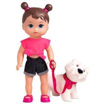 Boneca Lollypop + Cachorrinho estimação Meu Pet Cão - Anjo Brinquedos