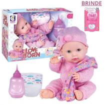 Boneca Love Born abre e fecha o olho com Naninha e Faz Xixi