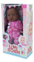 Boneca Love Born Festa Do Pijama Negra 40cm Cotiplás - 2614