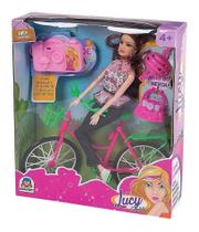 Boneca Lucy Com Bicicleta: Figura Com Bike Braskit Ciclista