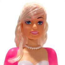 Boneca Lucy Hair Busto Cabelereira Faz Penteados E Maquiagem