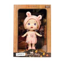 Boneca Lynmon Baby 20cm Roupa Rosa com Orelhinhas Brinquedo Infantil Toys Import