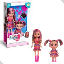 Boneca Mãe e Filha 31cm Cabelo Colorido com Roupas Juju Mommy