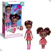 Boneca Mãe e Filha Morena 34cm com Roupas Coleção Juju Mommy