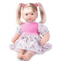Boneca Manu Fala Frases Super Toys 42cm em Vinil Infantil Interativa Educativa que Fala