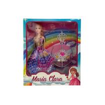 Boneca Maria Clara Com Vestido + Tiara e Varinha Magica / Cetro
