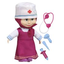 Boneca Masha E O Urso Enfermeira Dodoi 23cm Com Kit Médico
