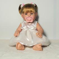 Boneca Maya Realista Vinil Siliconado Com Acessórios Body Rosa Vestido Luxo Bebê Presente Menina Criança Infantil Luxo Batismo Day Luna Original Boneca Maya Realista Vinil Siliconado Com Acessórios Body Rosa Vestido Luxo Bebê Presente Menina Criança Infantil Luxo Batismo Day Luna Original