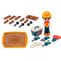 Boneca Mecânica Tools Set Maleta com Ferramentas de Reparo Boneca Mecânica Tools Set Maleta com Ferramentas de Reparo
