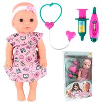 Boneca Médica Infantil Rubbie Com Estetoscópio Injeção Termômetro E Roupinha Rosa Boneca Médica Infantil Rubbie Com Estetoscópio Injeção Termômetro E Roupinha Rosa