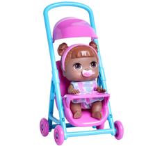 Boneca Menina Bebê Babys Collection Mini Carrinho Rosa - Super Toys Boneca Menina Bebê Babys Collection Mini Carrinho Rosa - Super Toys